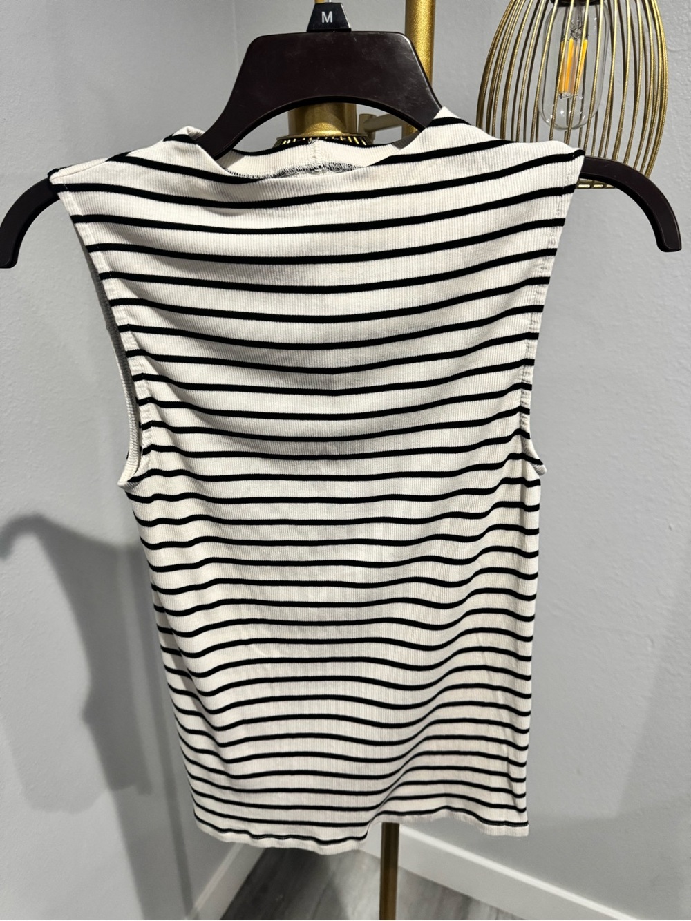 Everlane Black & White Striped Sleeveless Tank - Picture 1 of 4